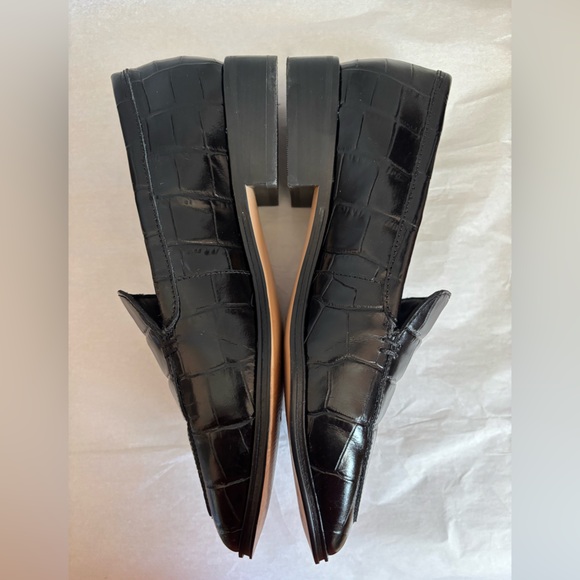 J. Crew Maison loafers in croc-embossed black Italian leather- size 7.5 - Picture 4 of 9